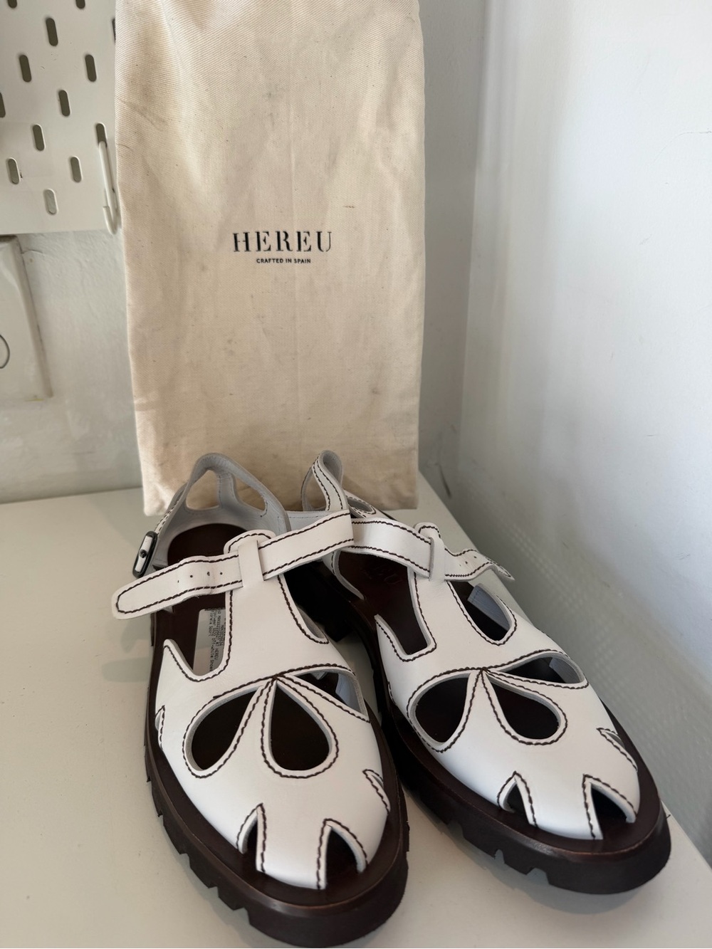 Hereu Sandals White Leather - Picture 9 of 9